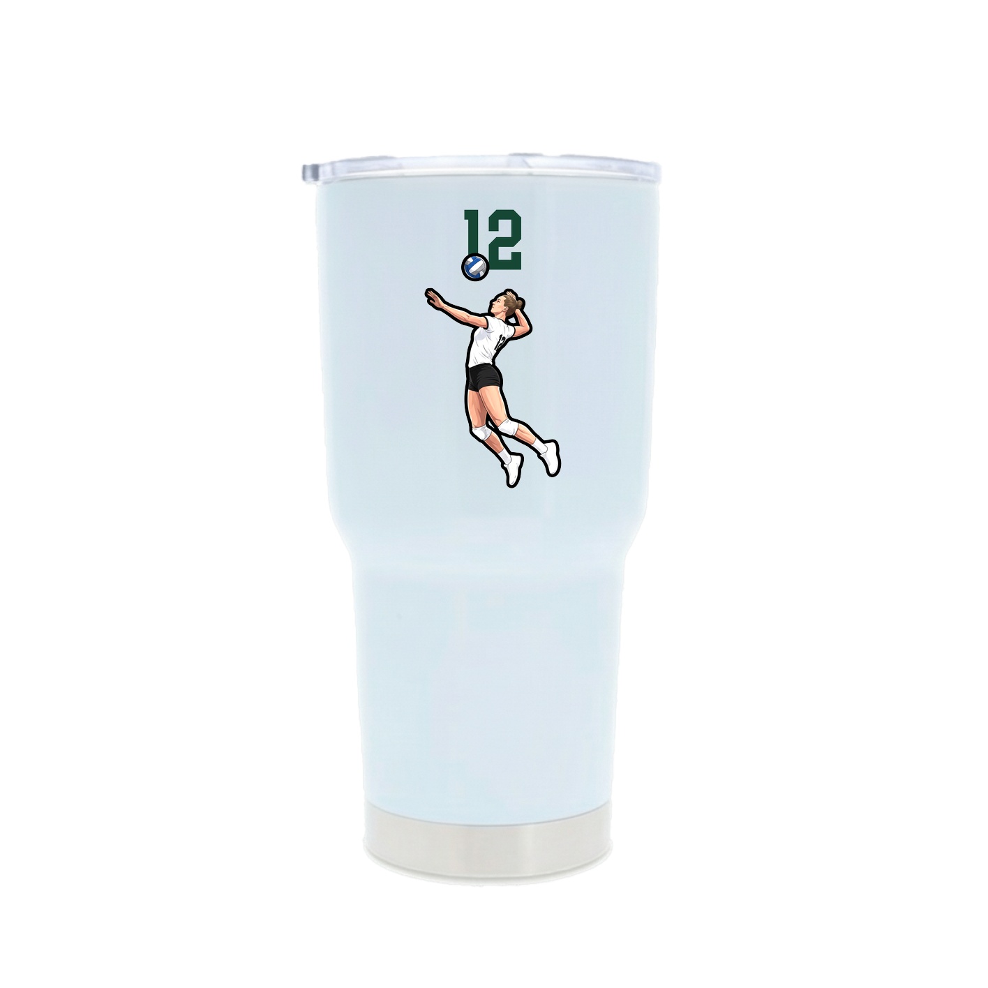 30oz Stainless Steel Tumbler — Number Top in White