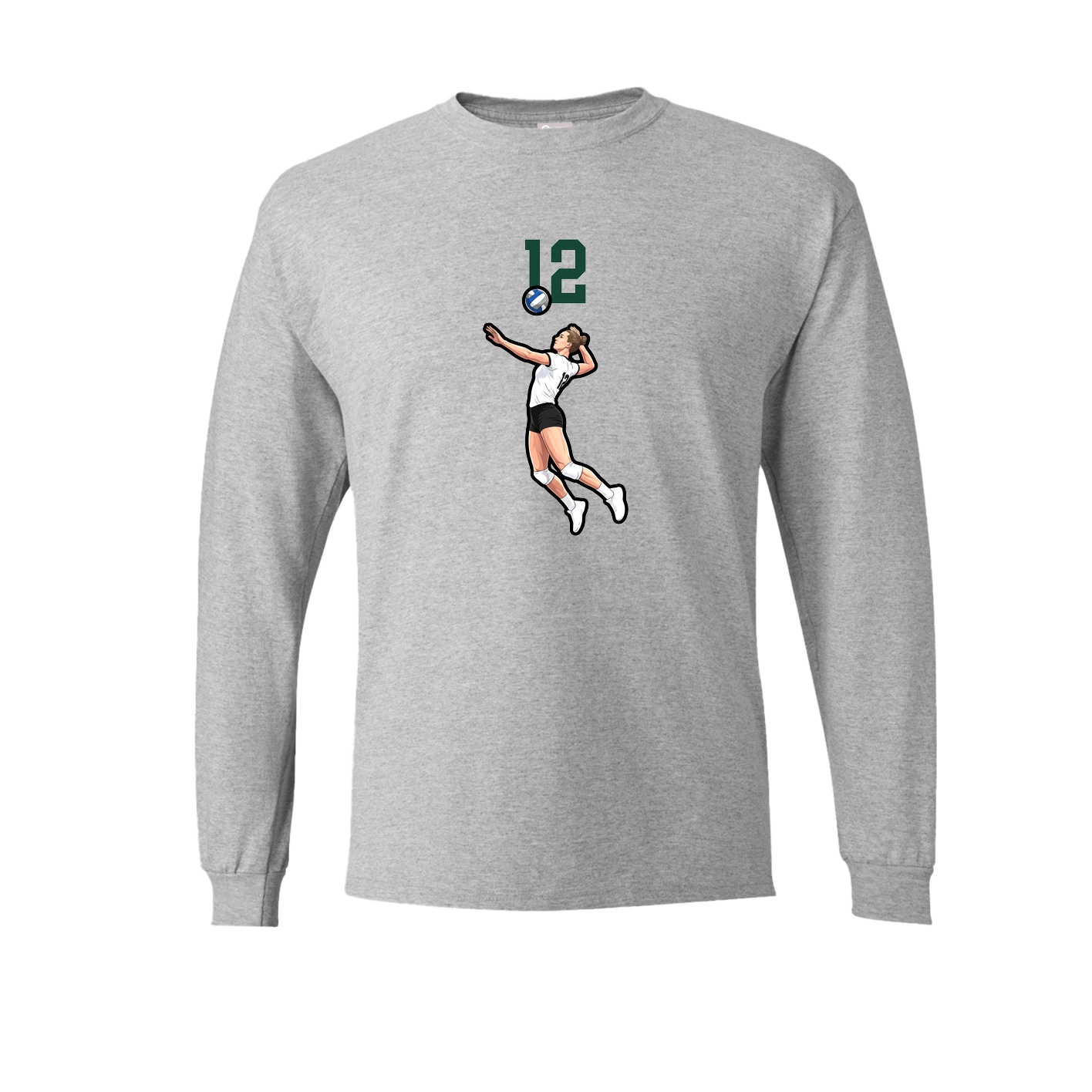 Long Sleeve Tee — Number Top in Grey