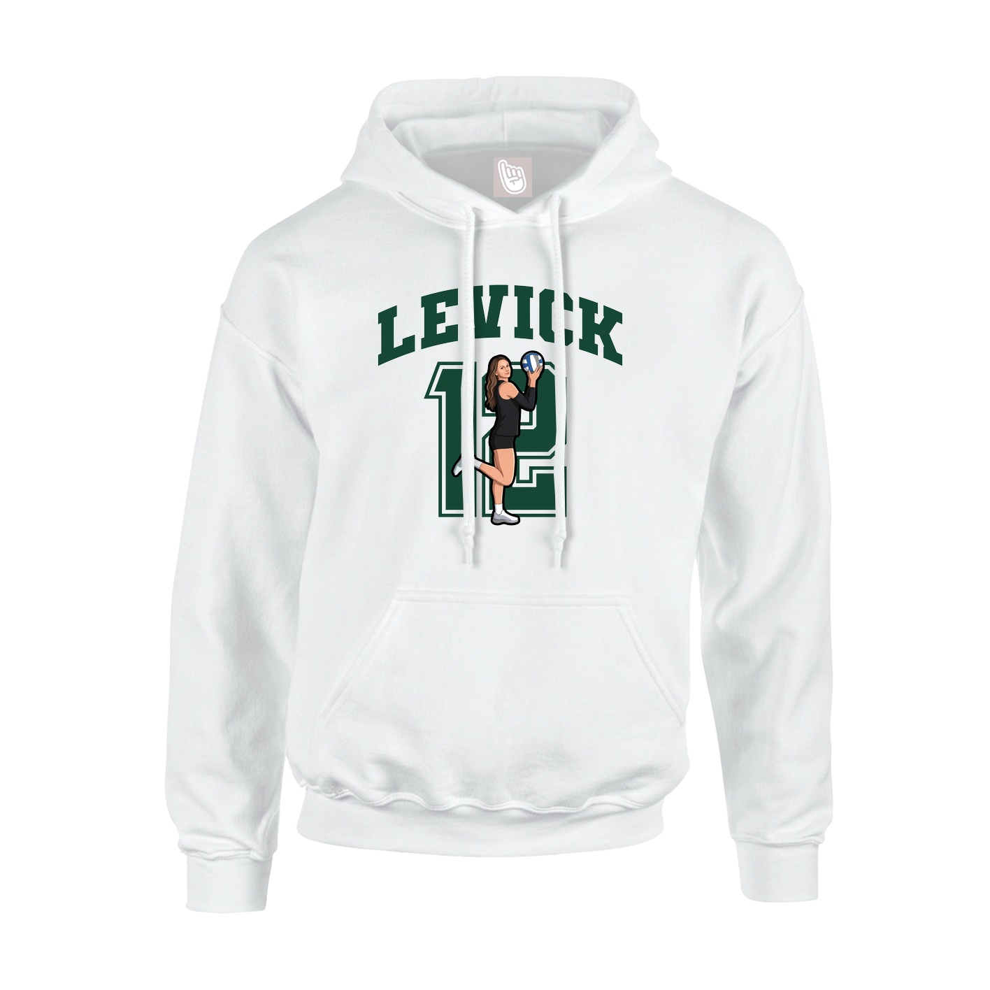 Hoodie — Number in White