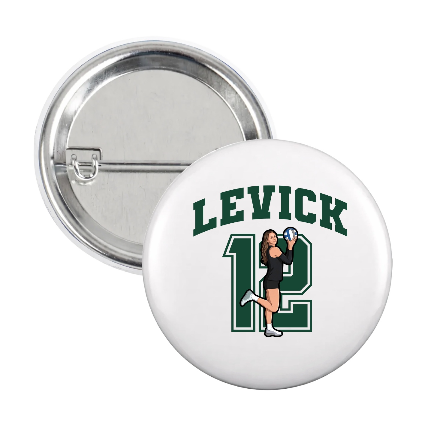 Game Day Button — Number in White
