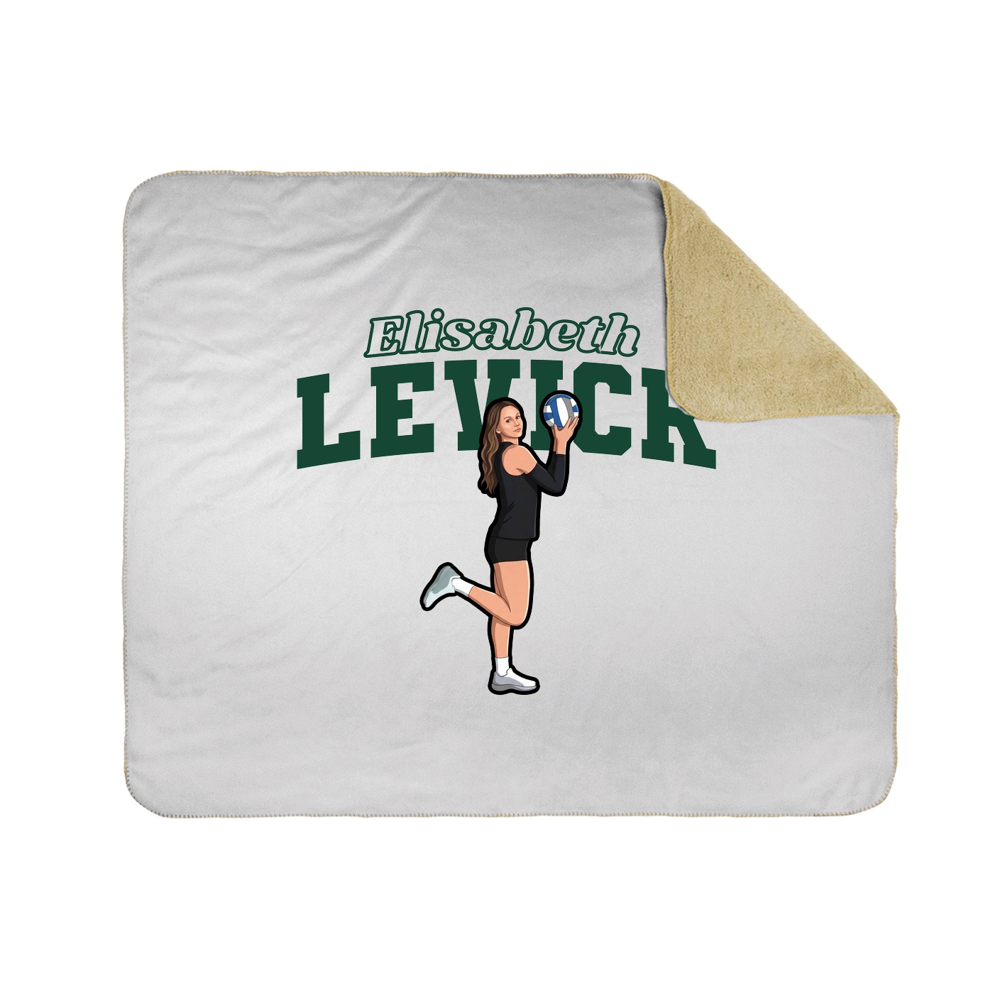 Throw Blanket — Name Arch in White