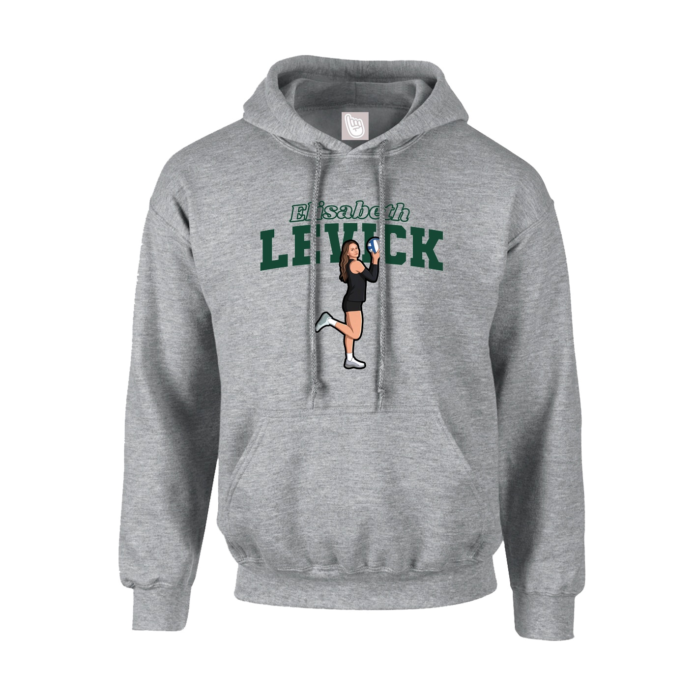 Hoodie — Name Arch in Grey