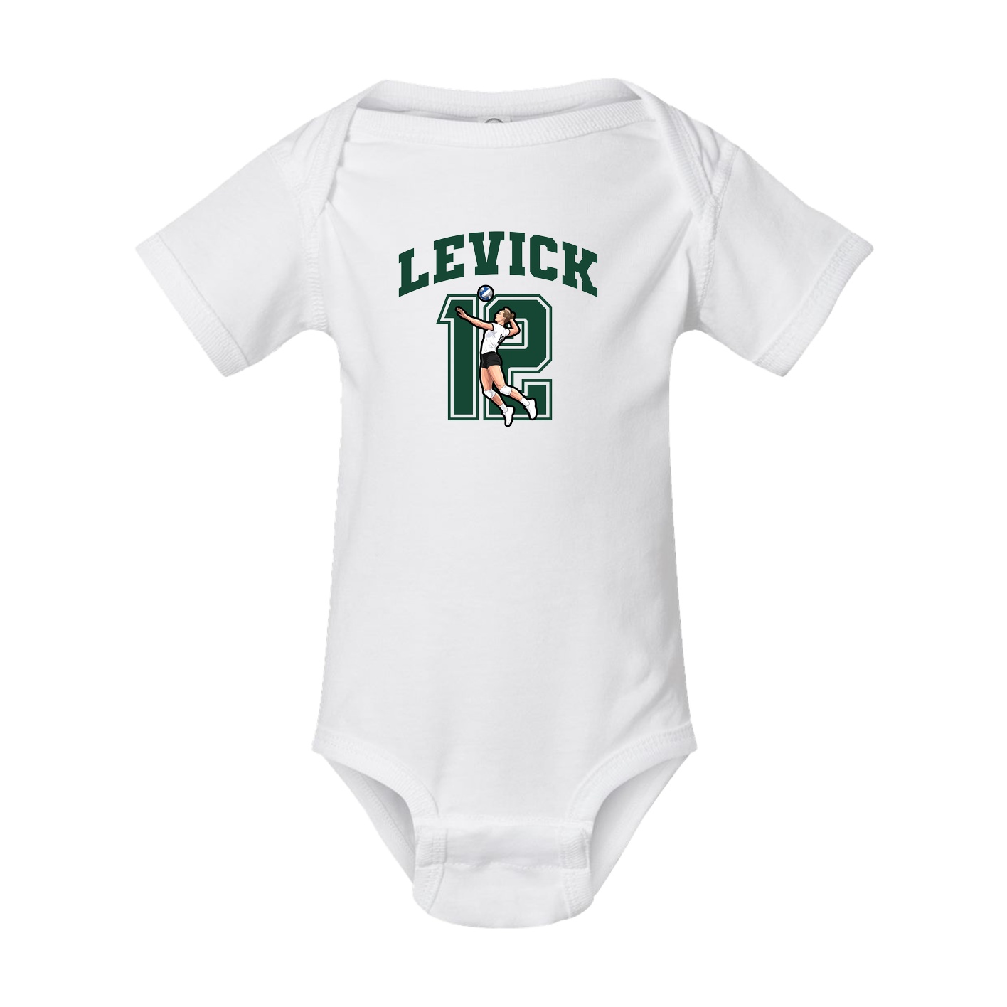 Baby Onesie — Number in White