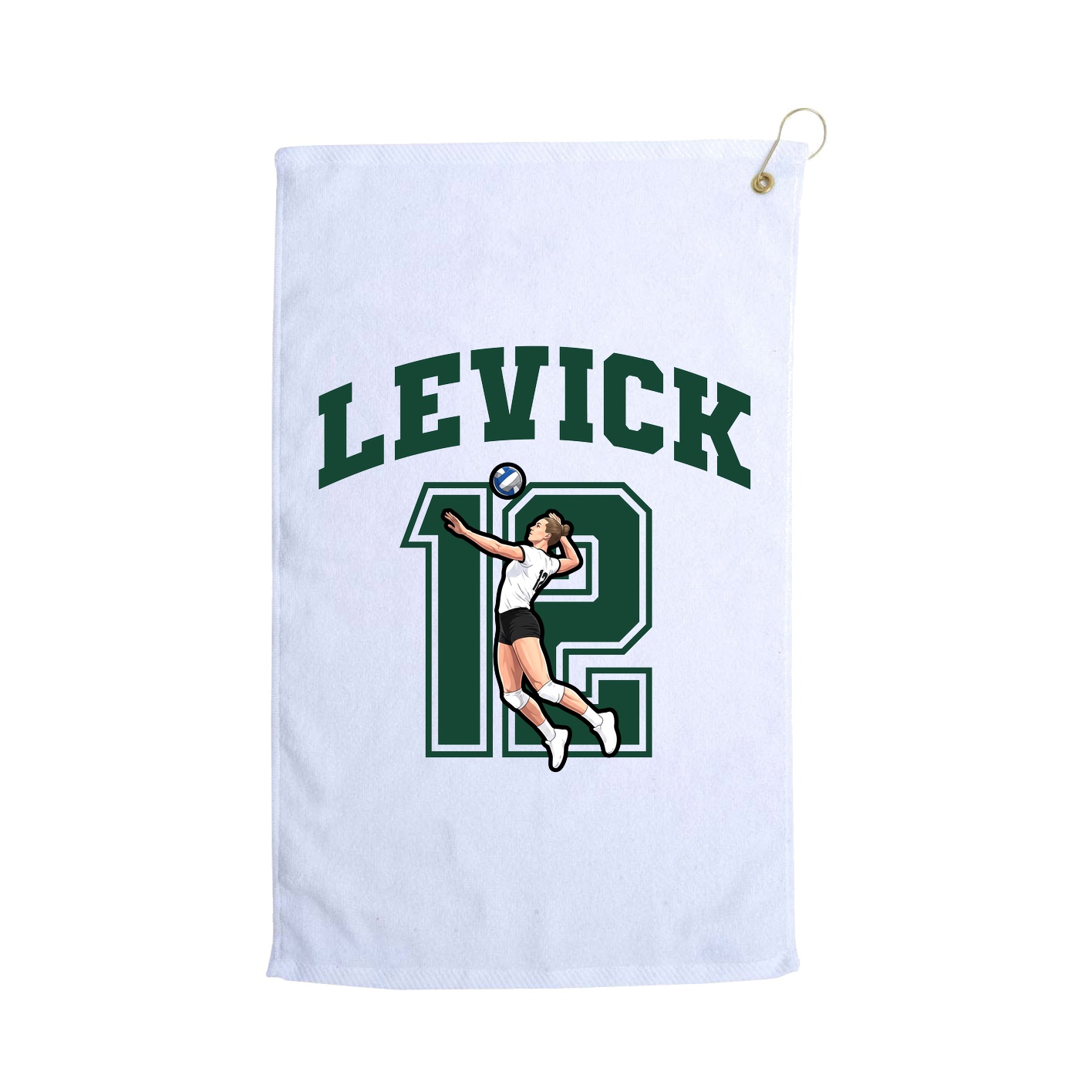 Golf Towel — Number in White