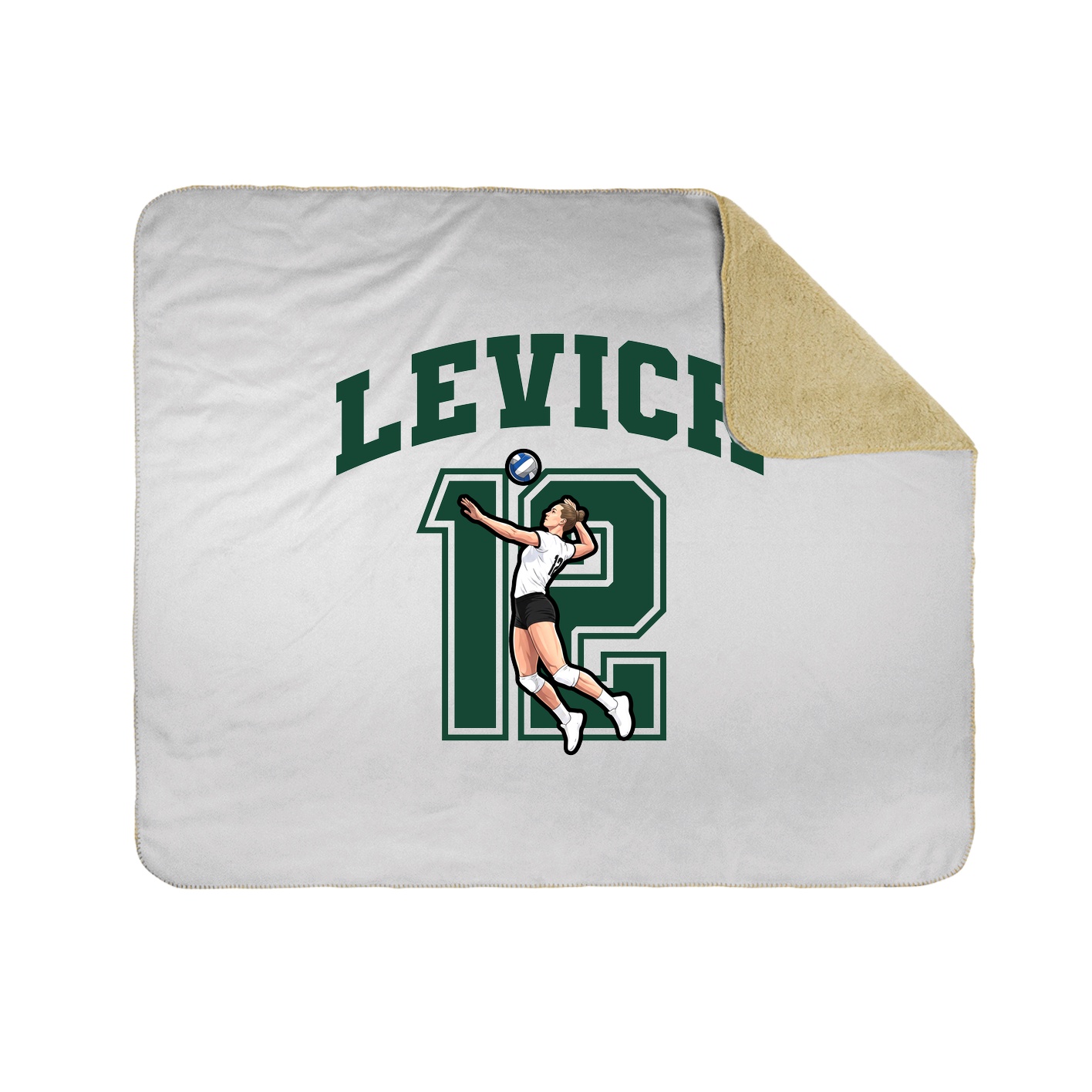 Throw Blanket — Number in White