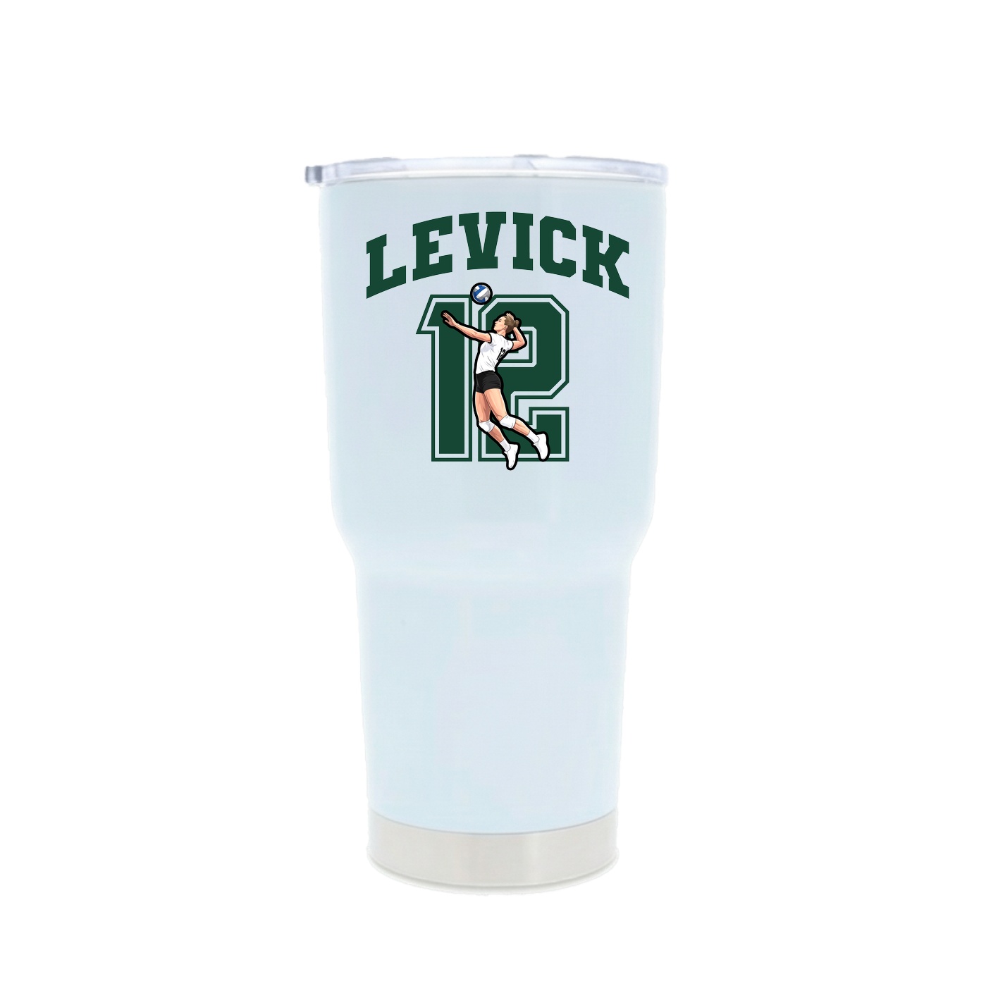 30oz Stainless Steel Tumbler — Number in White