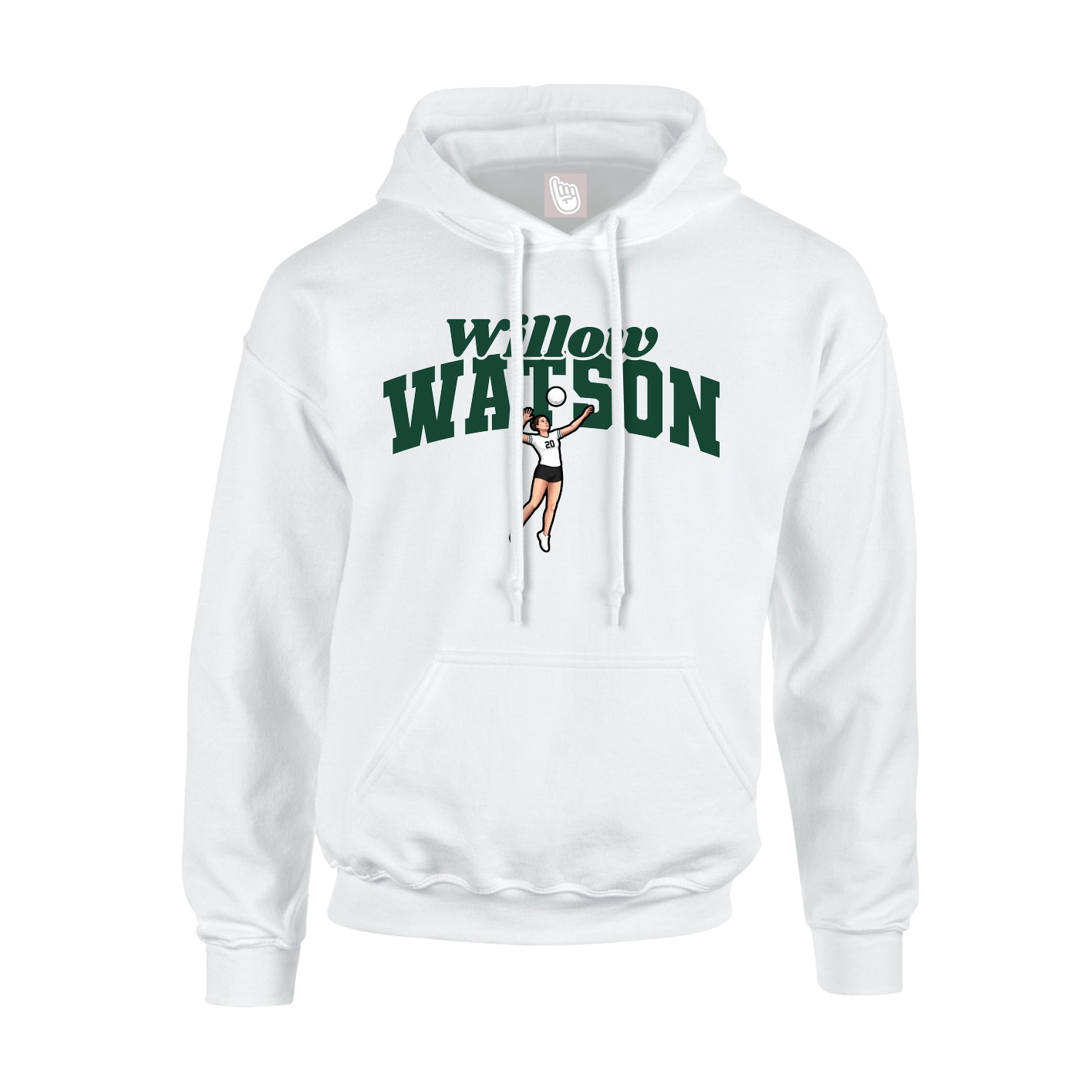 Youth Hoodie — Signature Arch in White