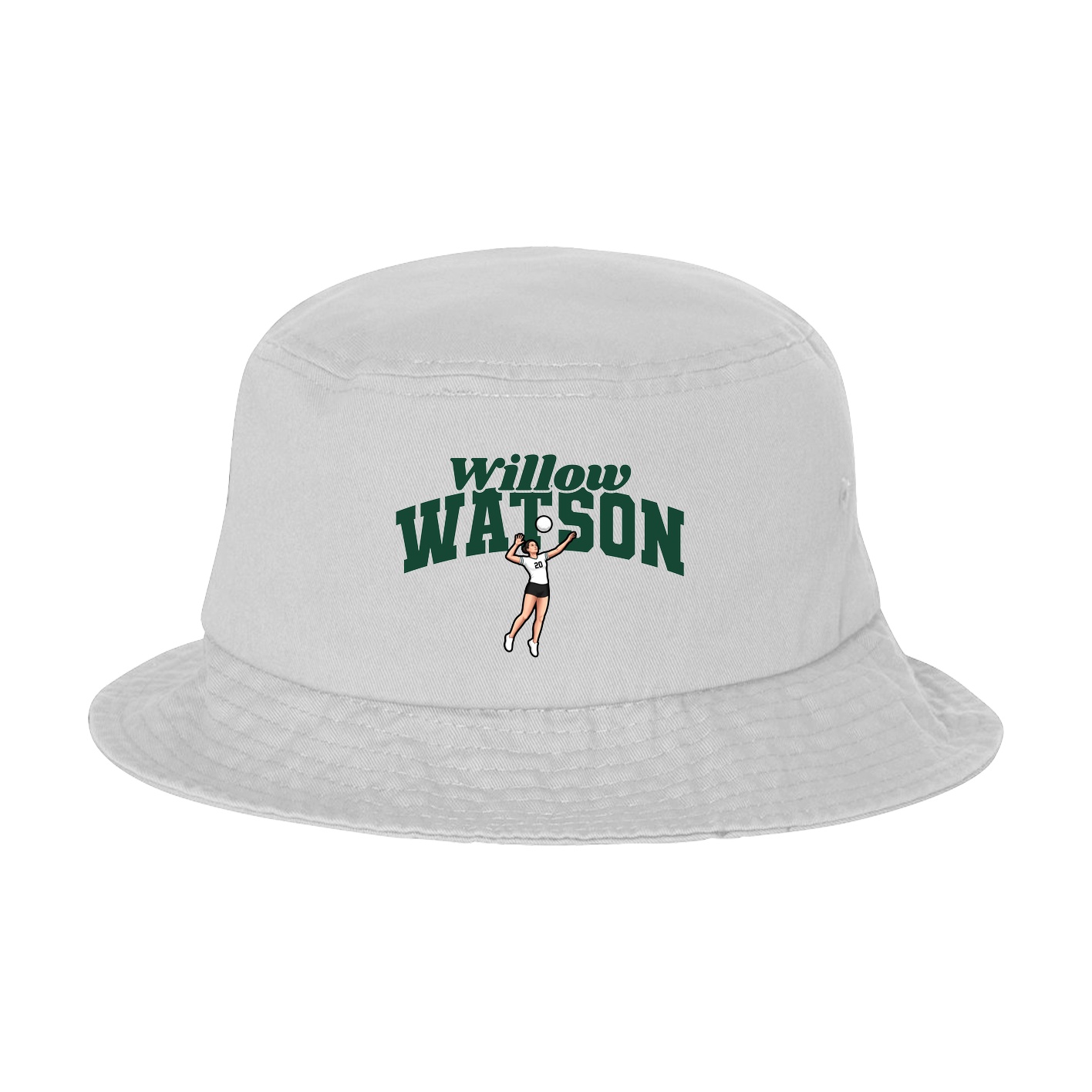 Bucket Cap — Signature Arch in White