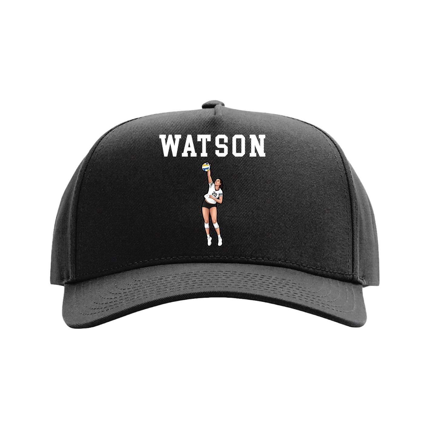 Full Fabric Five-Panel Champ Cap — Shirsey in Black