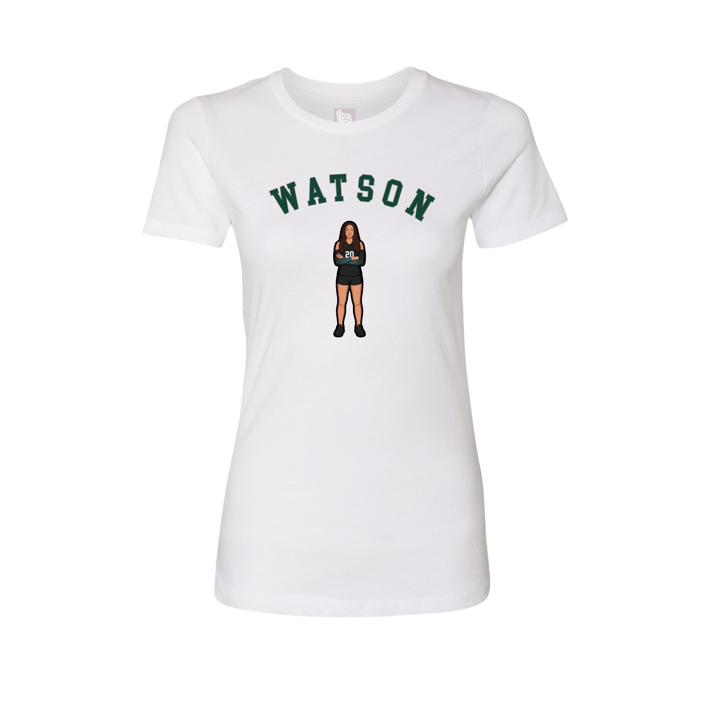 Fitted Women's Tee — Shirsey Arch in White