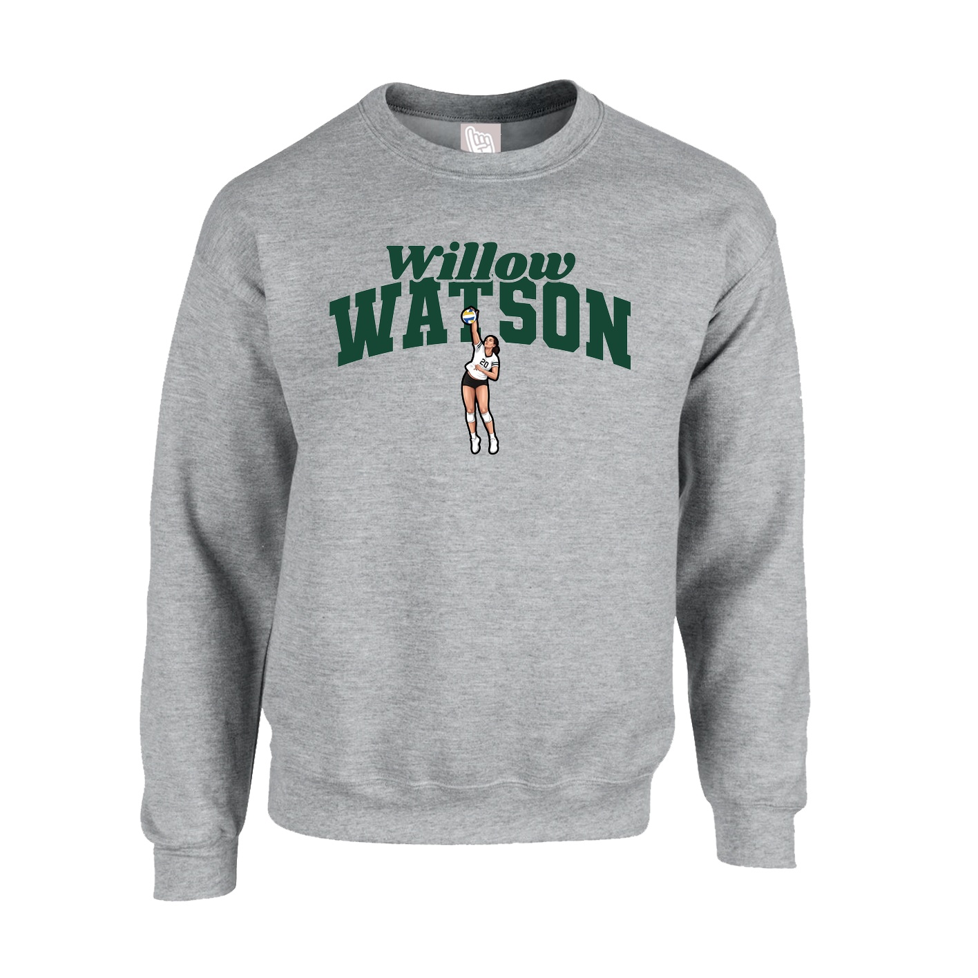 Fleece Crew — Signature Arch in Grey
