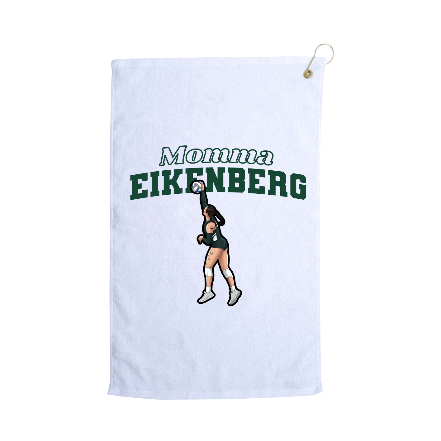 Golf Towel — Mothers Day Block in White