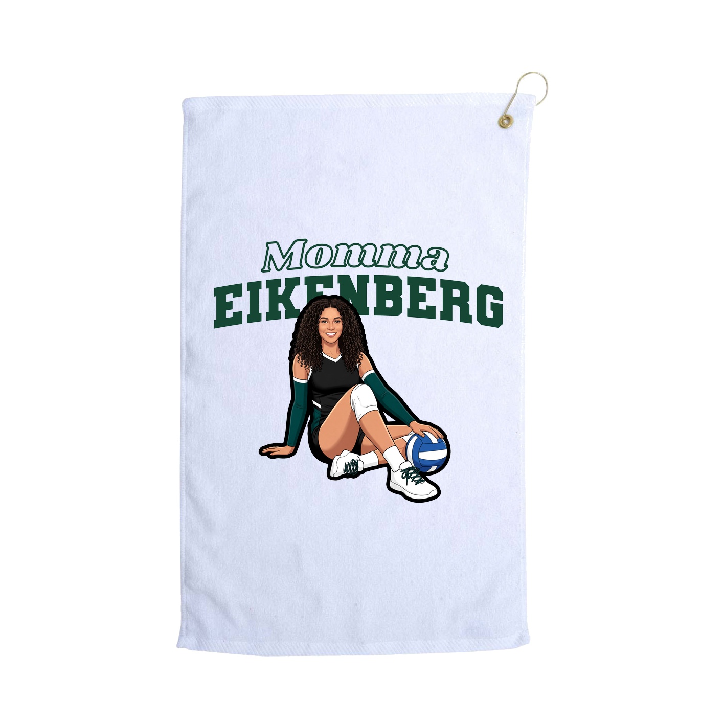Golf Towel — Mothers Day Block in White