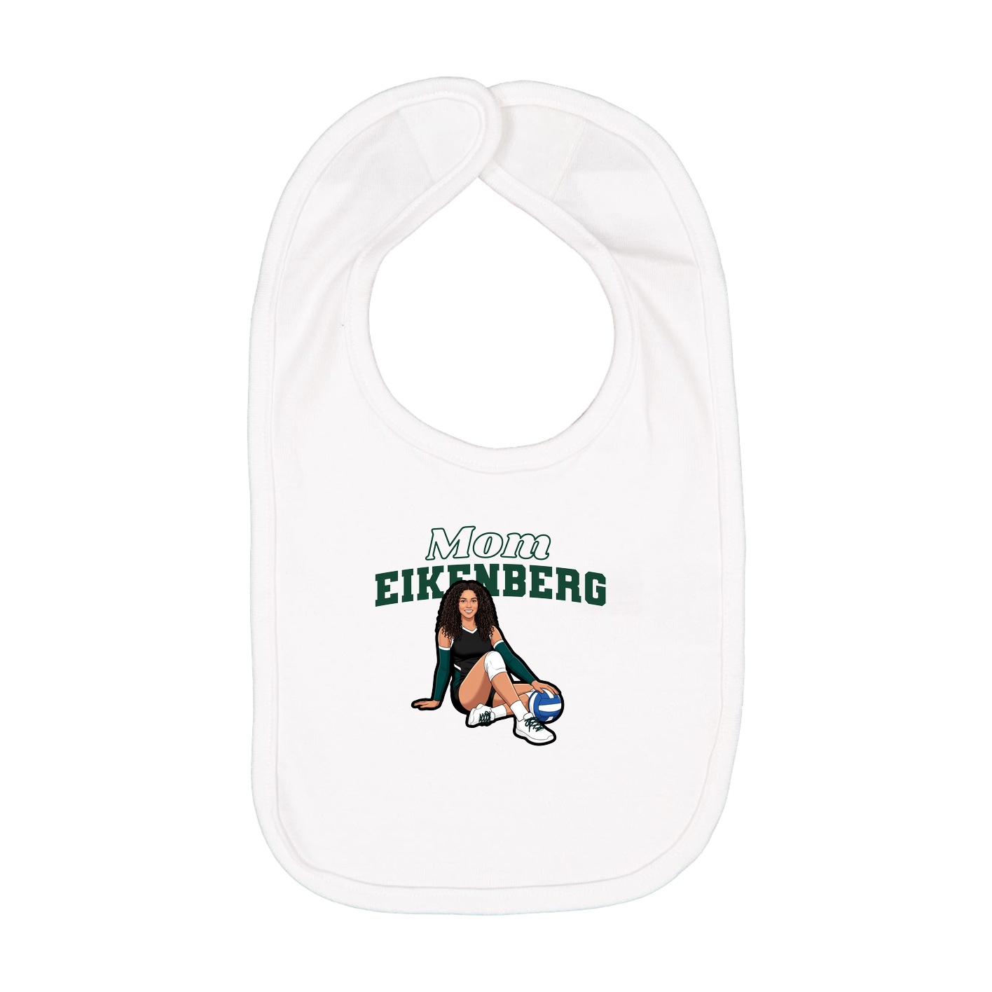 Infant Bib — Mothers Day Block in White