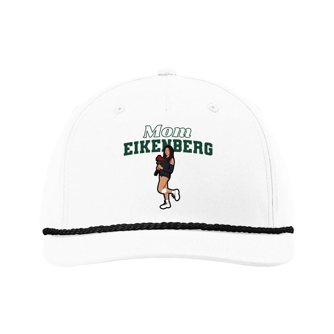 Five-Panel Classic Rope Cap — Mothers Day Block in White