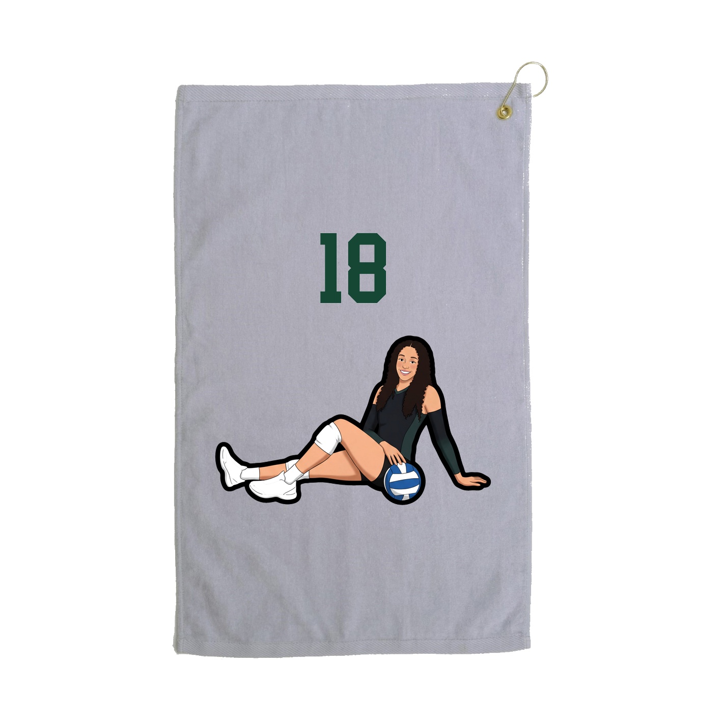 Golf Towel — Number Top in Grey