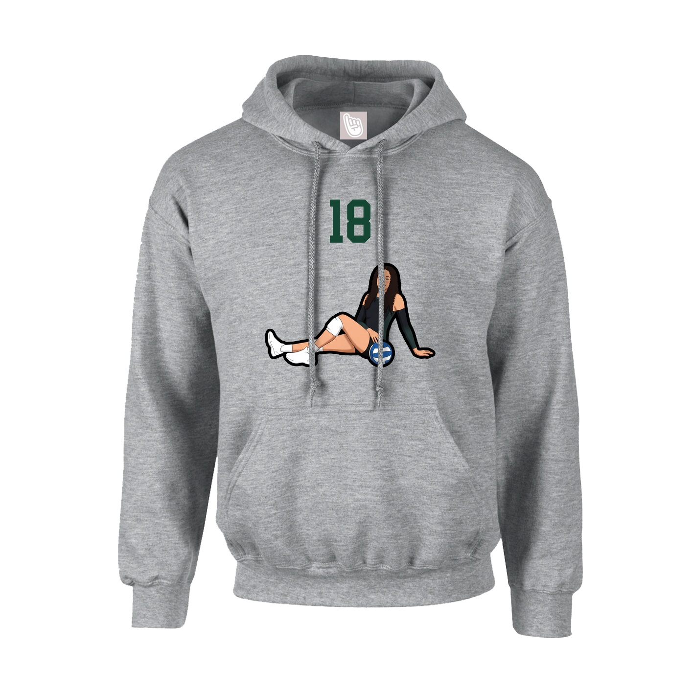 Youth Hoodie — Number Top in Grey