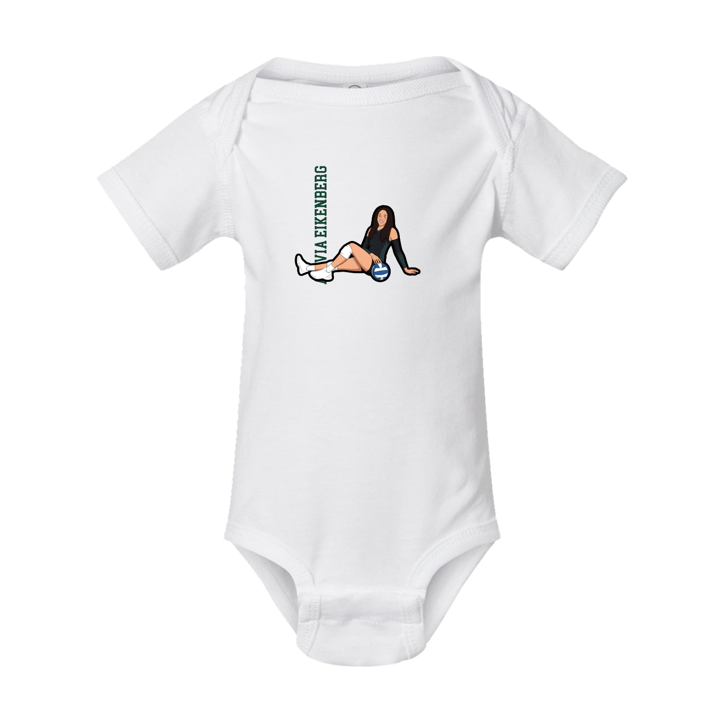 Baby Onesie — Name Vertical in White