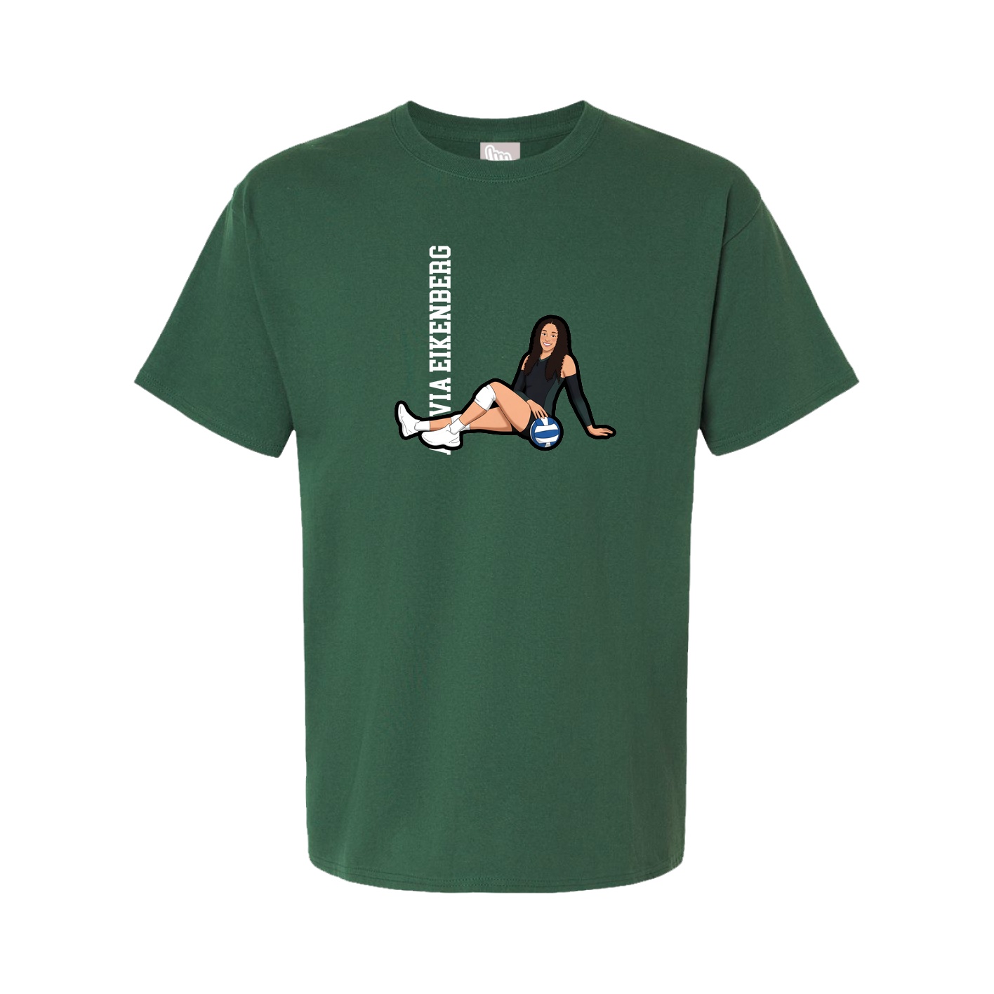 Youth Tee — Name Vertical in Green