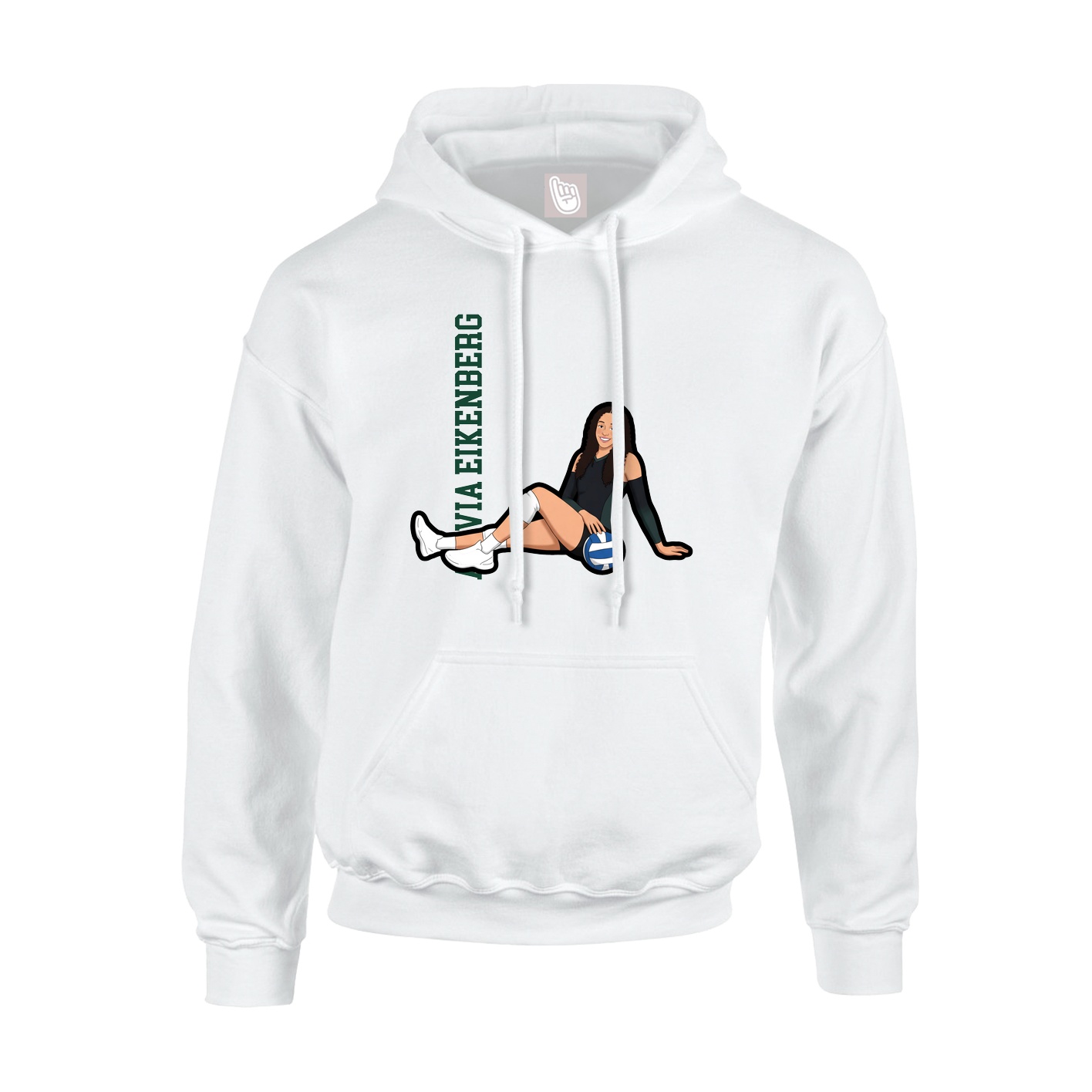 Youth Hoodie — Name Vertical in White