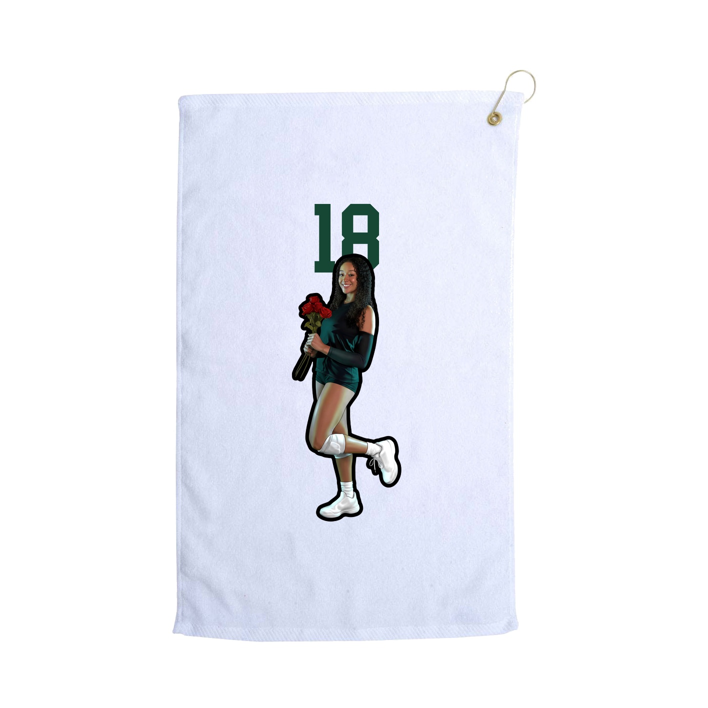 Golf Towel — Number Top in White