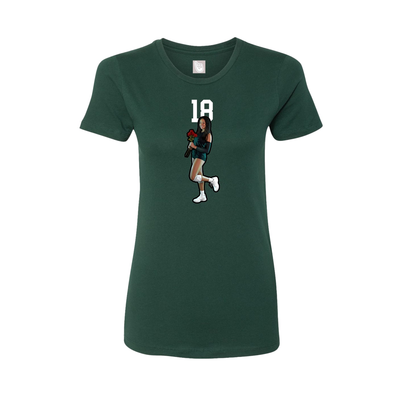 Womens Tee — Number Top in Green
