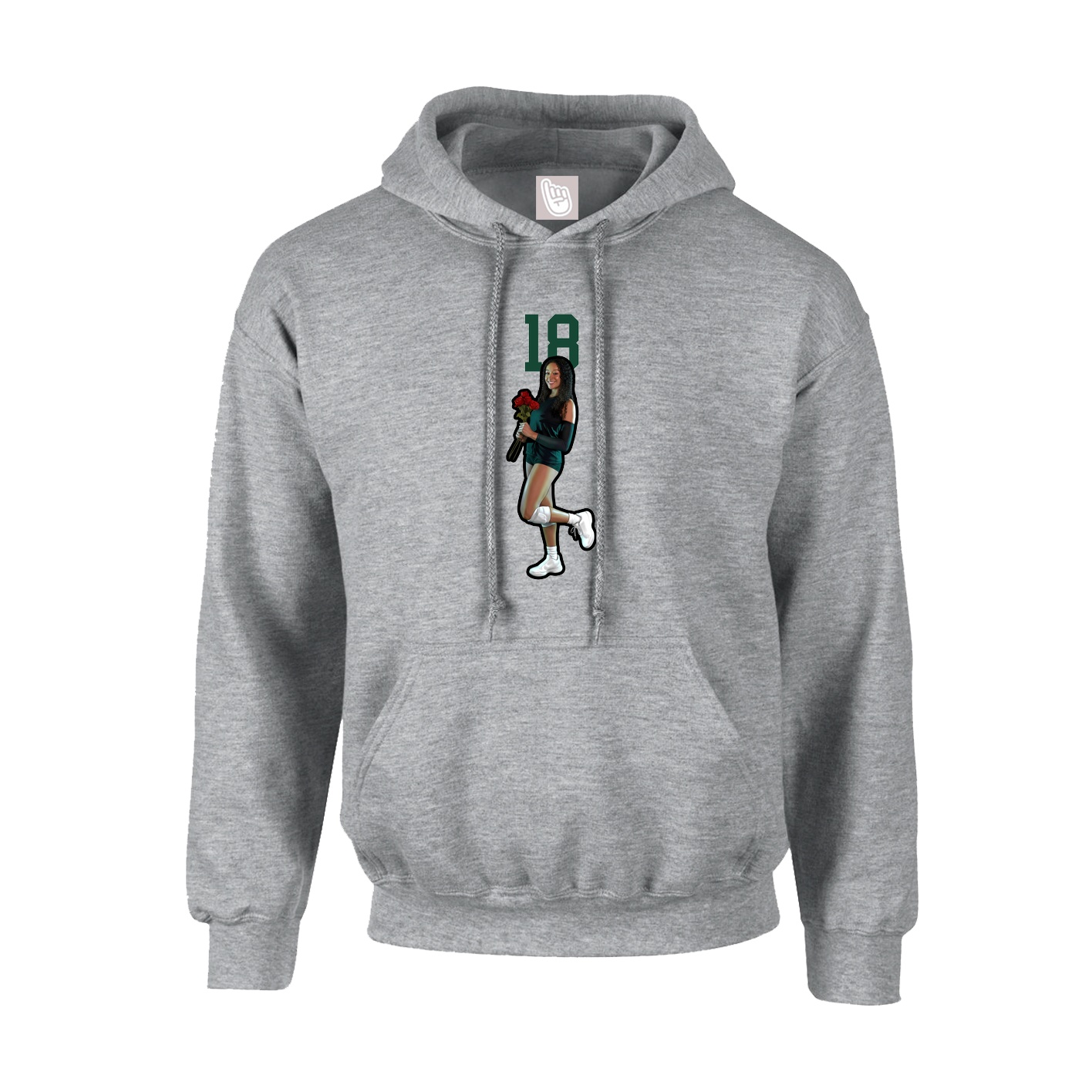 Hoodie — Number Top in Grey