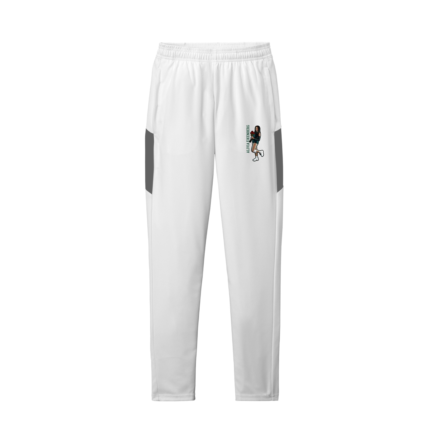 Team Travel Pant — Name Vertical in White/Grey