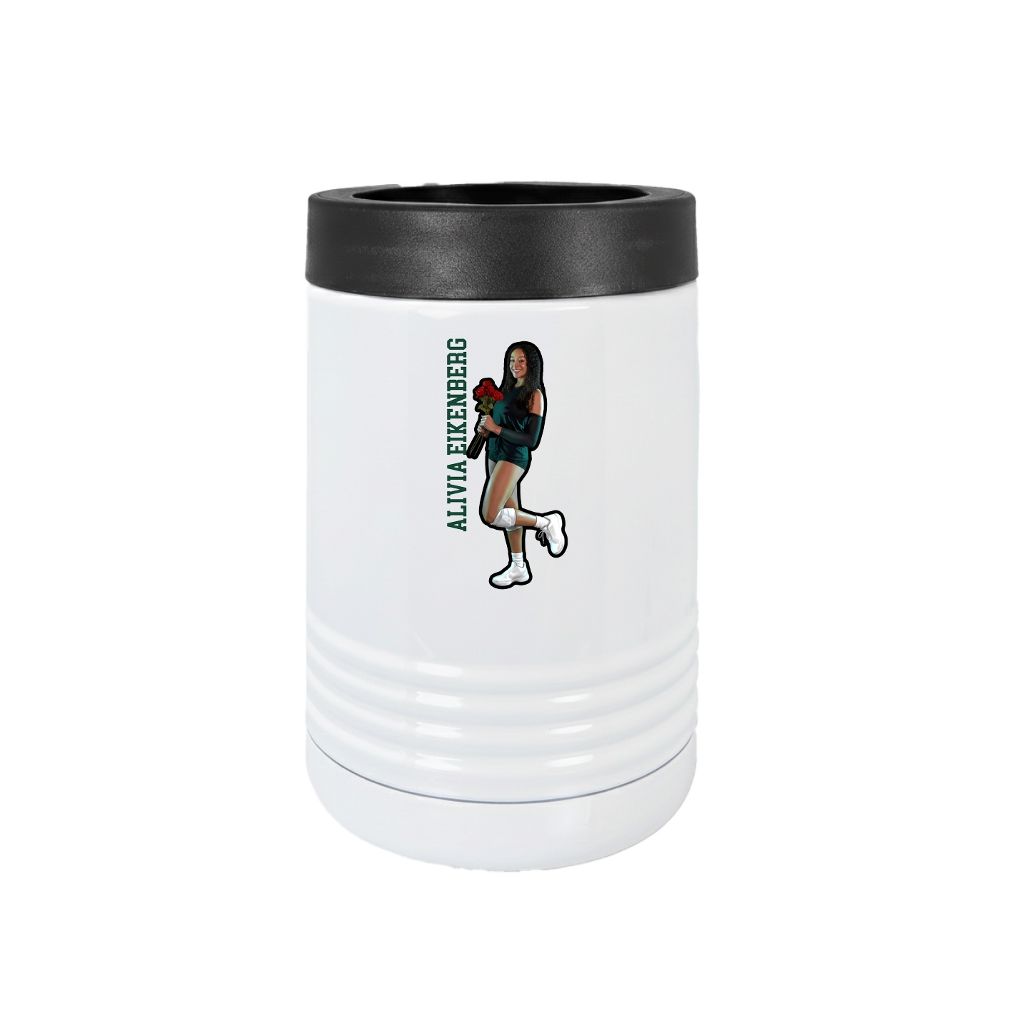 Beverage Holder — Name Vertical in White