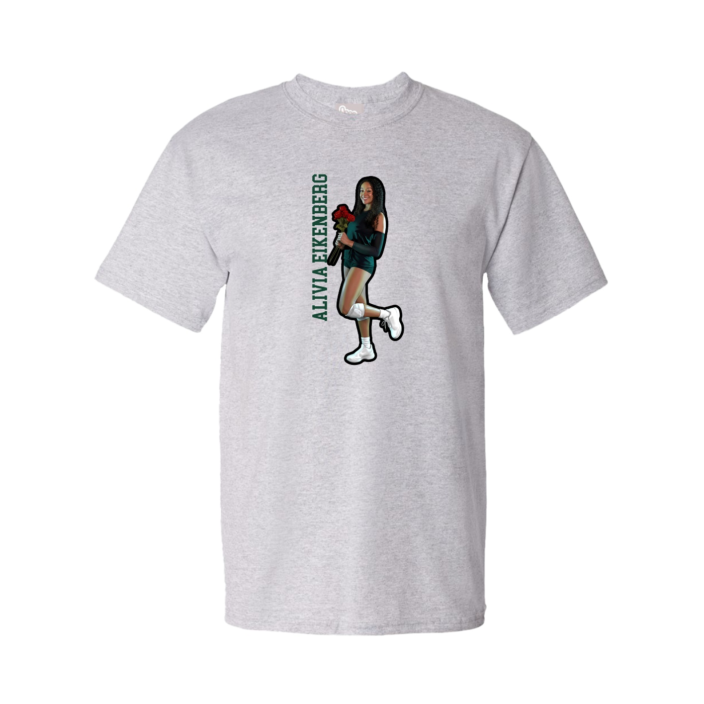 Tee — Name Vertical in Grey