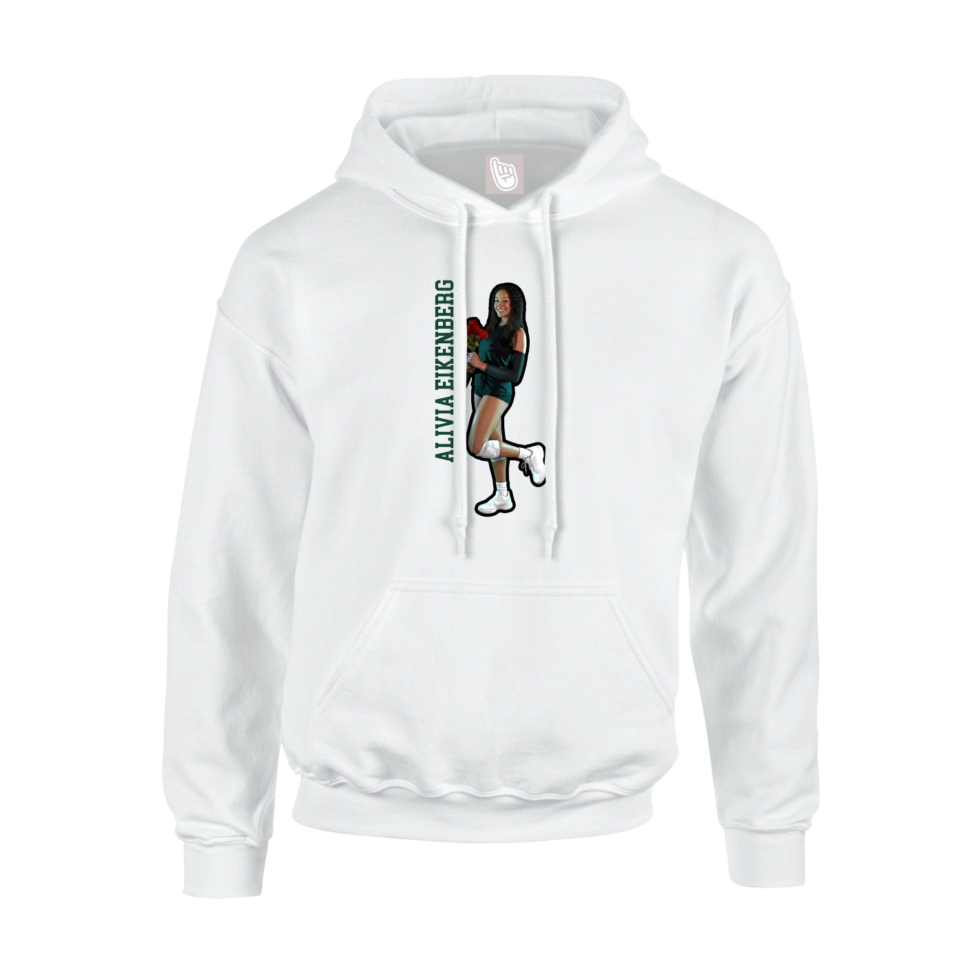 Hoodie — Name Vertical in White