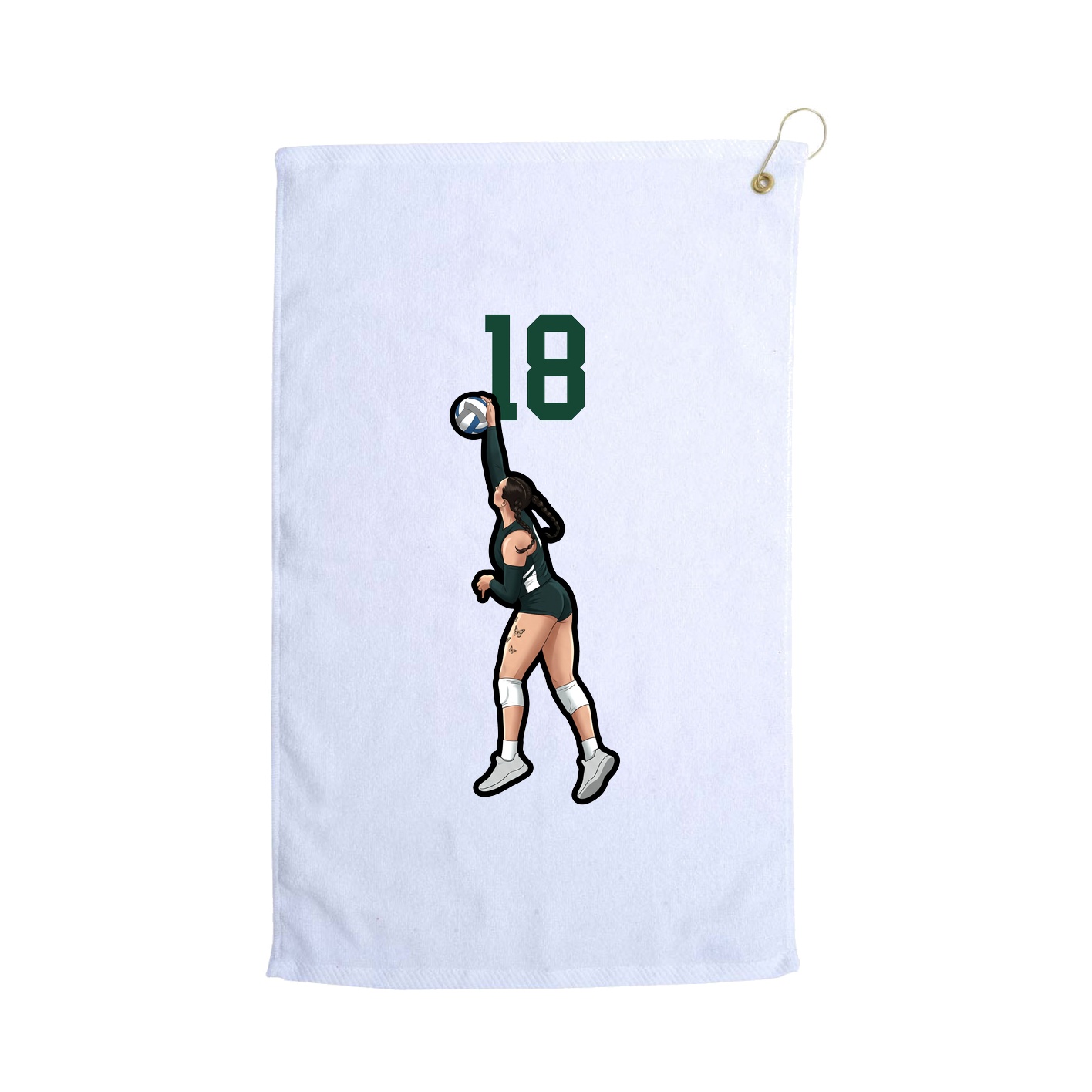 Golf Towel — Number Top in White