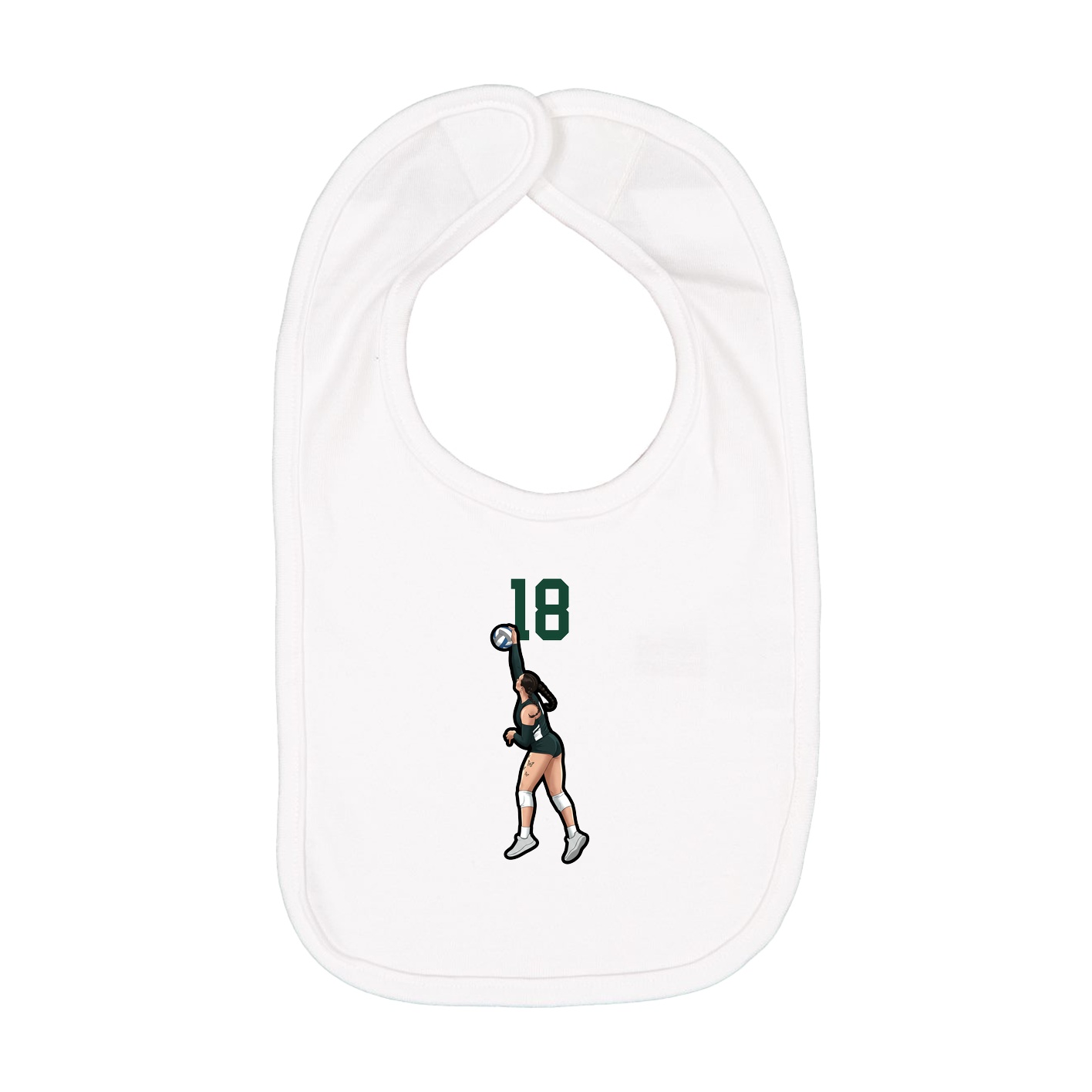 Infant Bib — Number Top in White