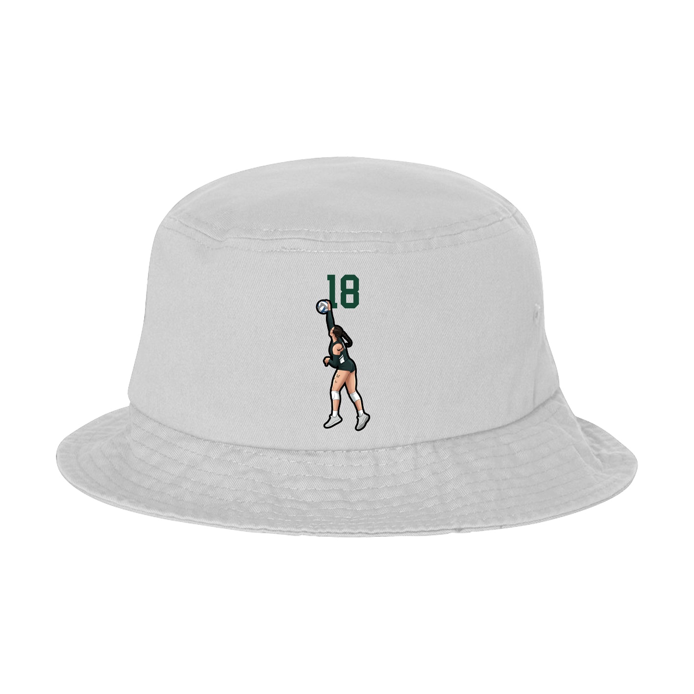 Bucket Cap — Number Top in White