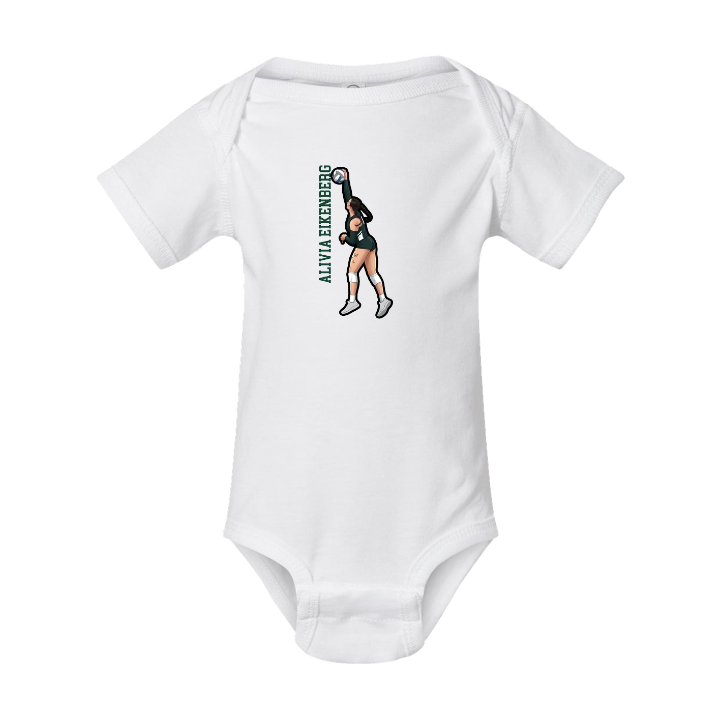 Baby Onesie — Name Vertical in White