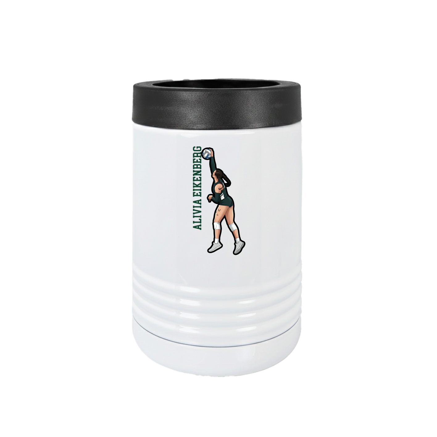 Beverage Holder — Name Vertical in White