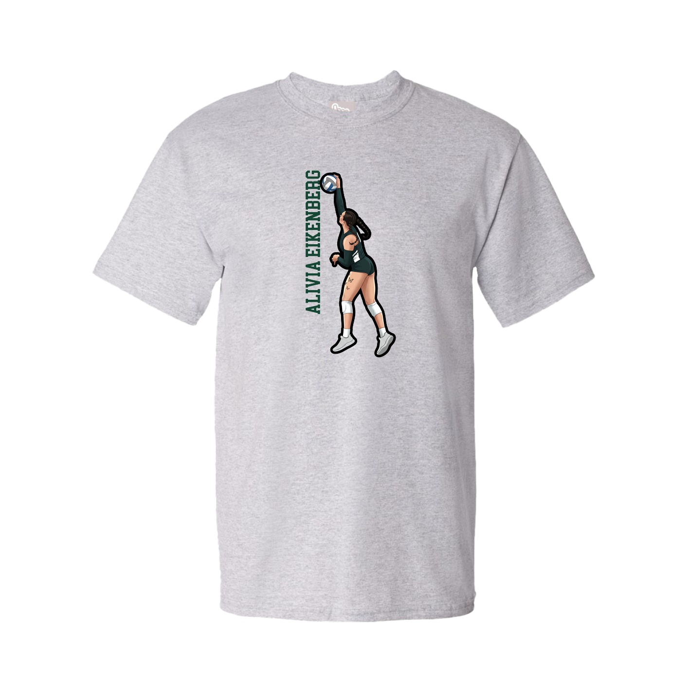 Youth Tee — Name Vertical in Grey