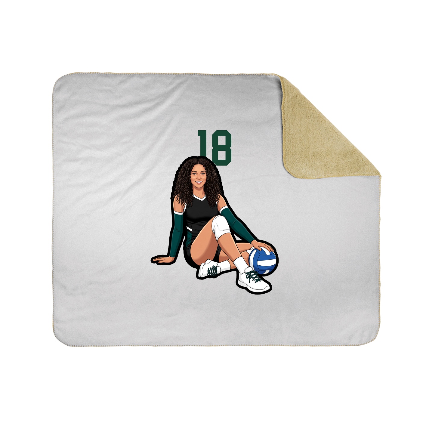 Throw Blanket — Number Top in White