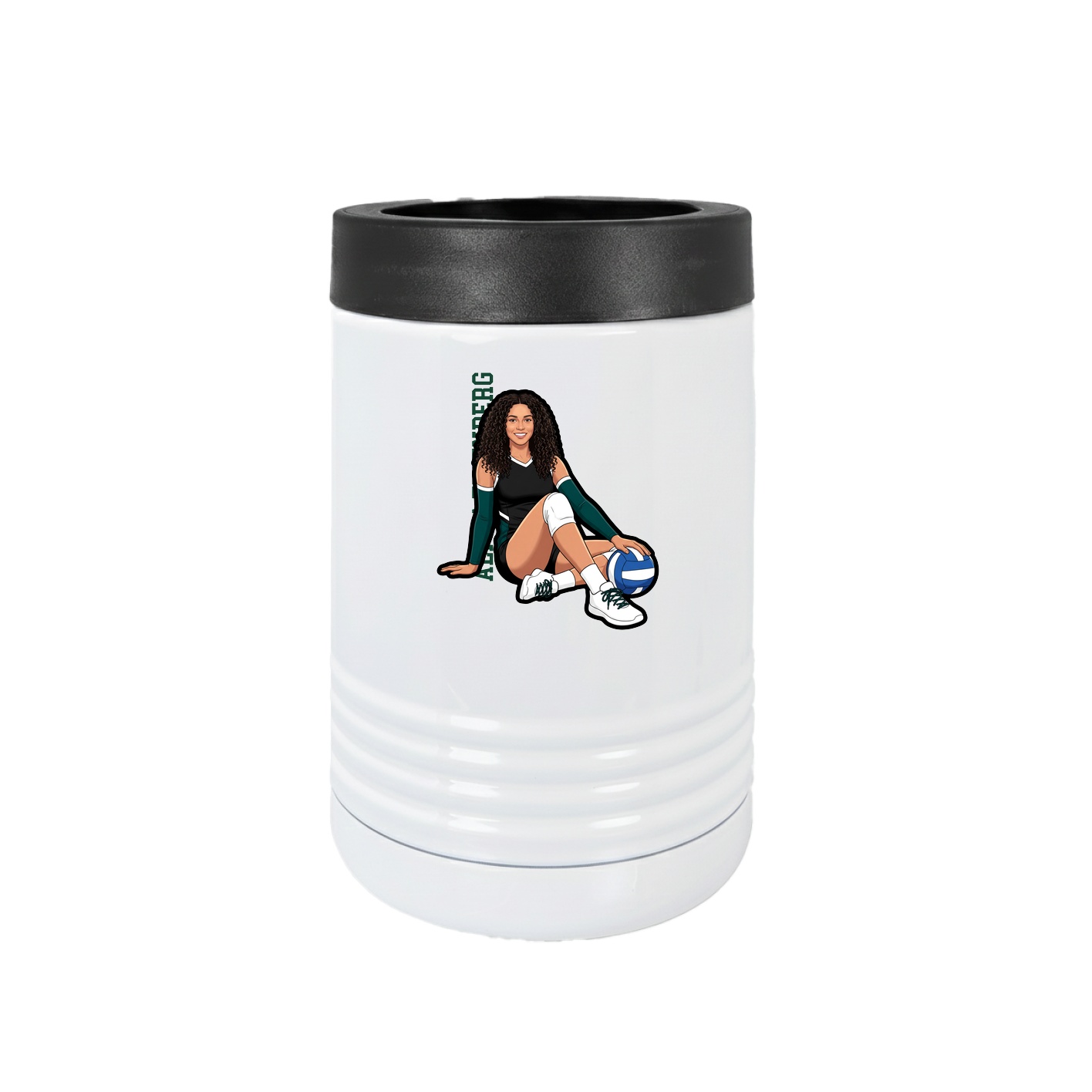 Beverage Holder — Name Vertical in White