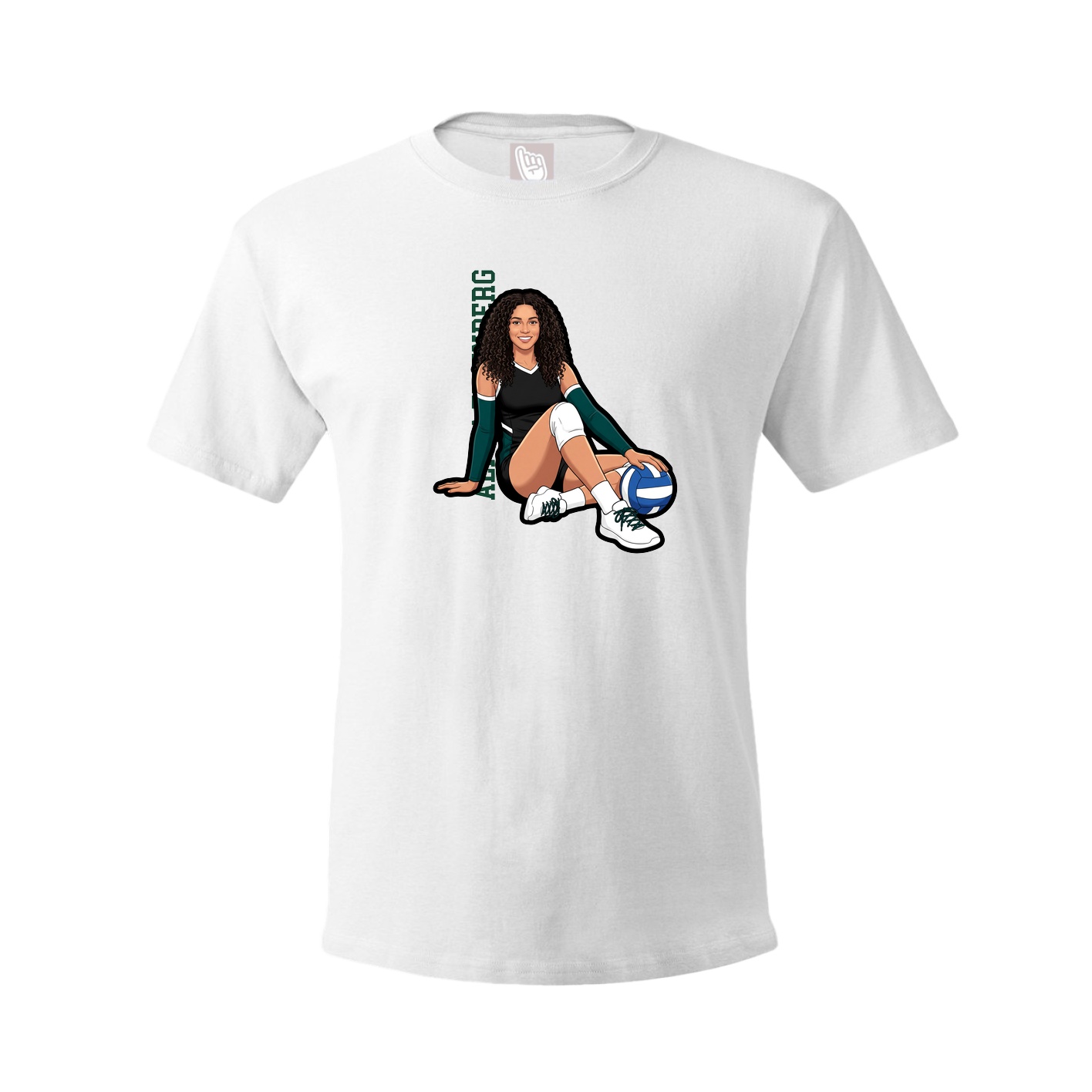 Youth Tee — Name Vertical in White