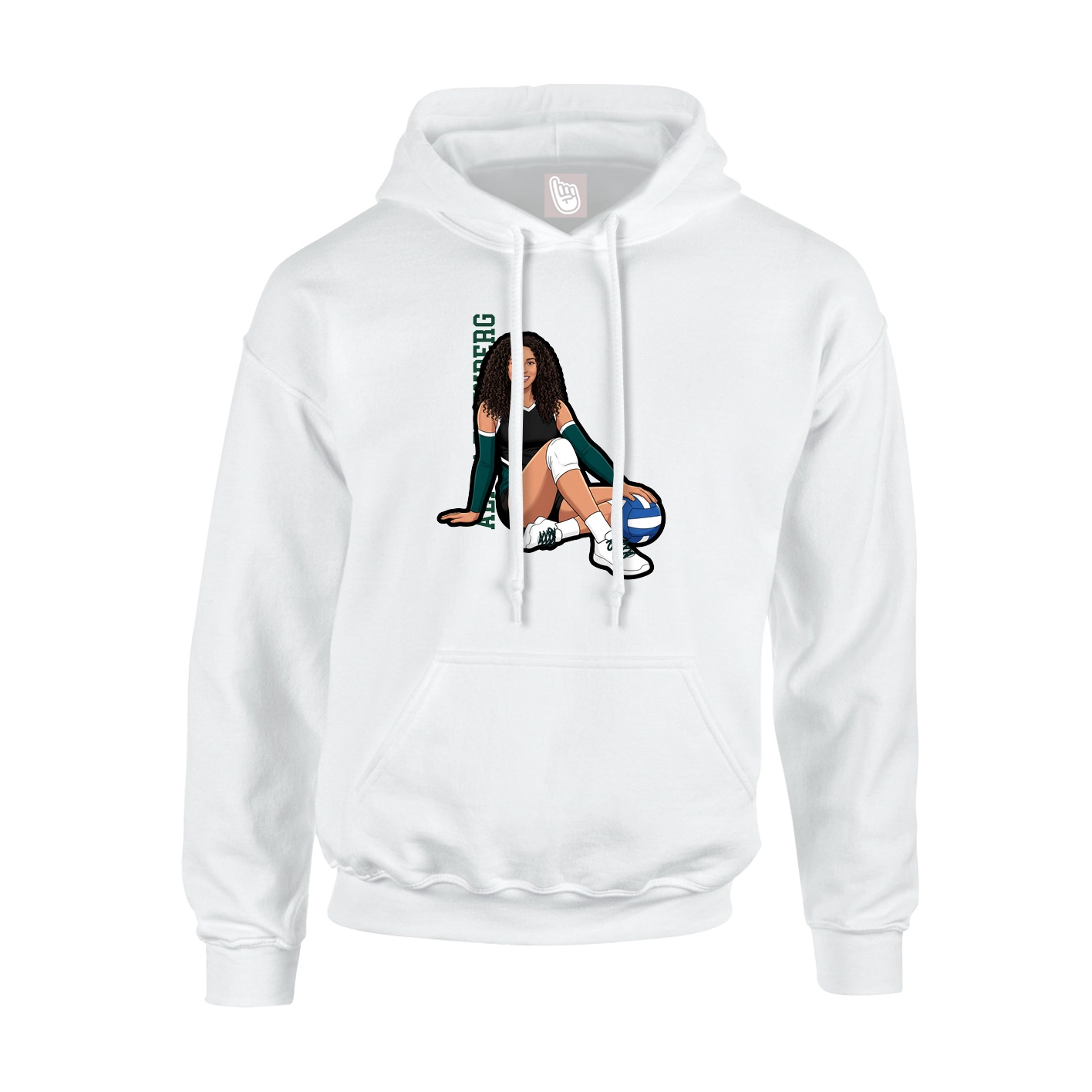 Hoodie — Name Vertical in White
