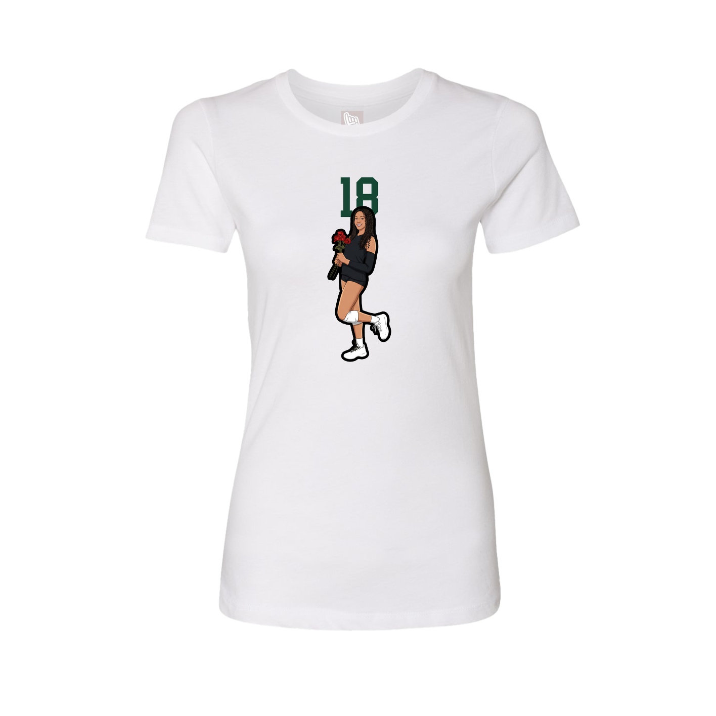 Womens Tee — Number Top in White