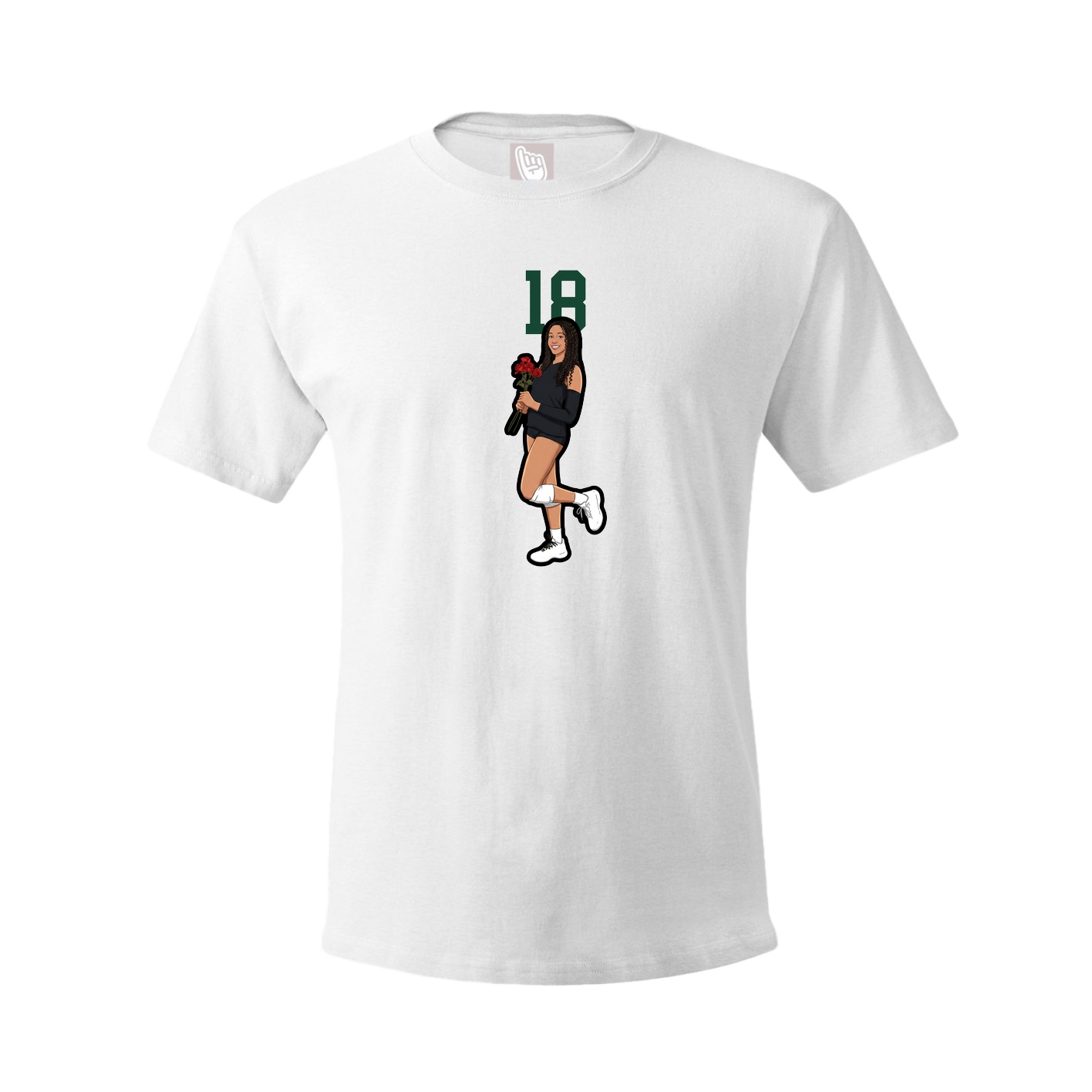 Youth Tee — Number Top in White