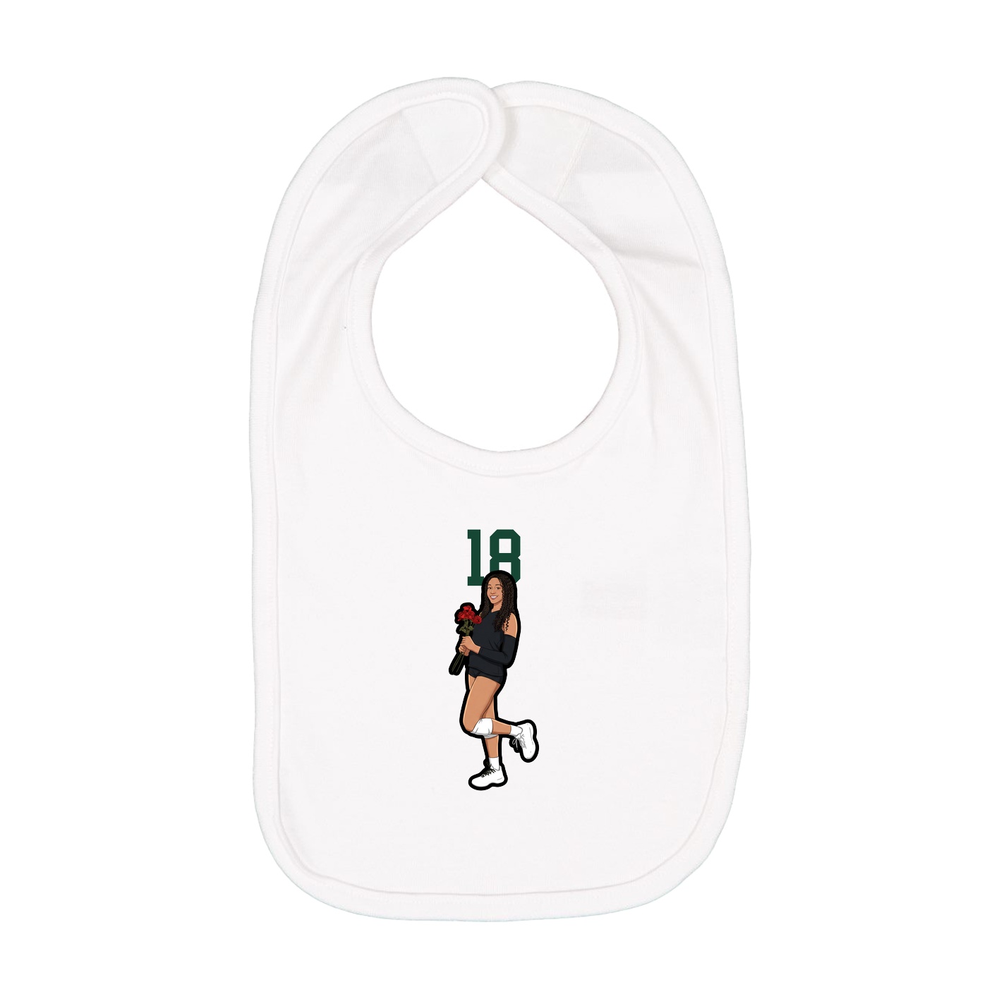 Infant Bib — Number Top in White