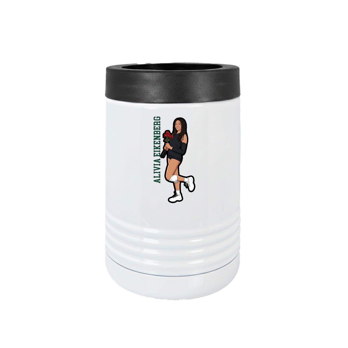 Beverage Holder — Name Vertical in White