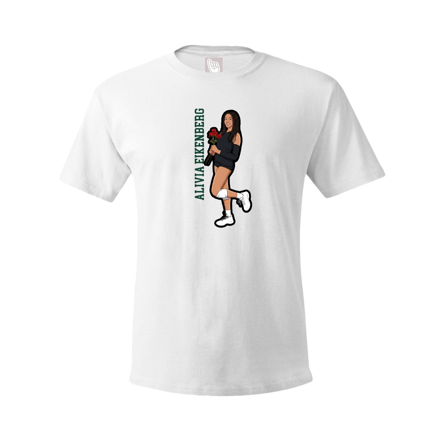 Youth Tee — Name Vertical in White