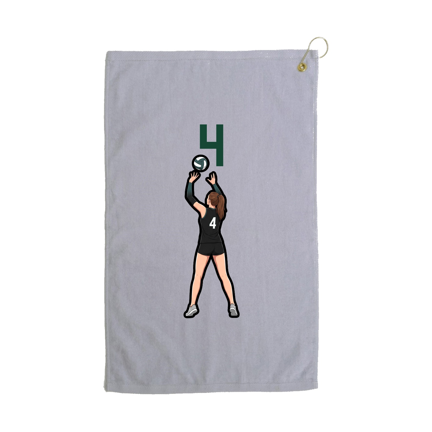Golf Towel — Number Top in Grey