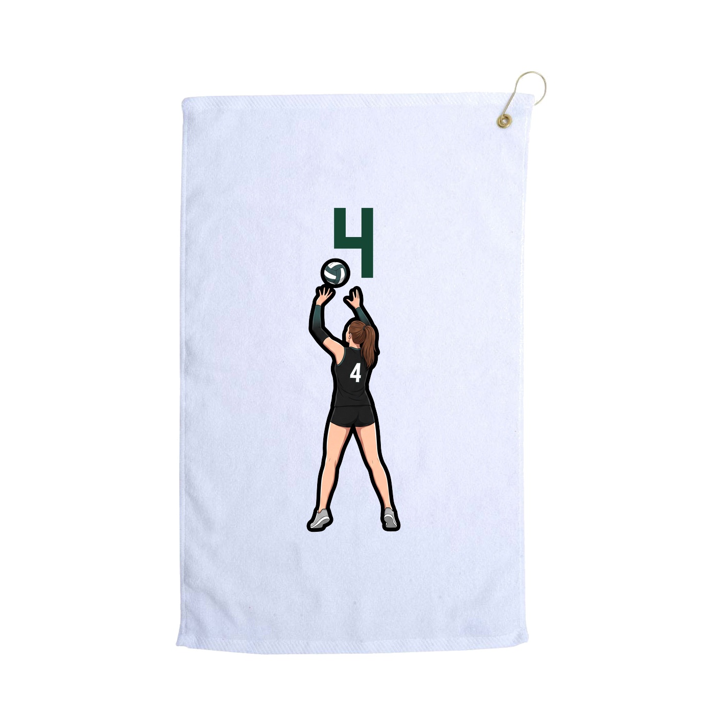Golf Towel — Number Top in White
