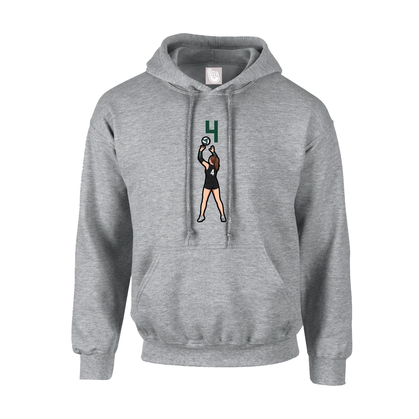 Hoodie — Number Top in Grey
