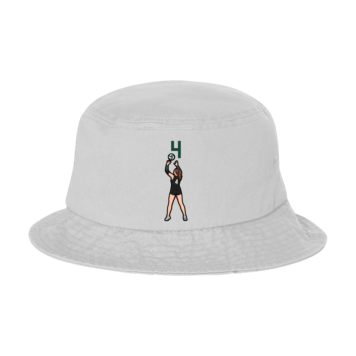 Bucket Cap — Number Top in White